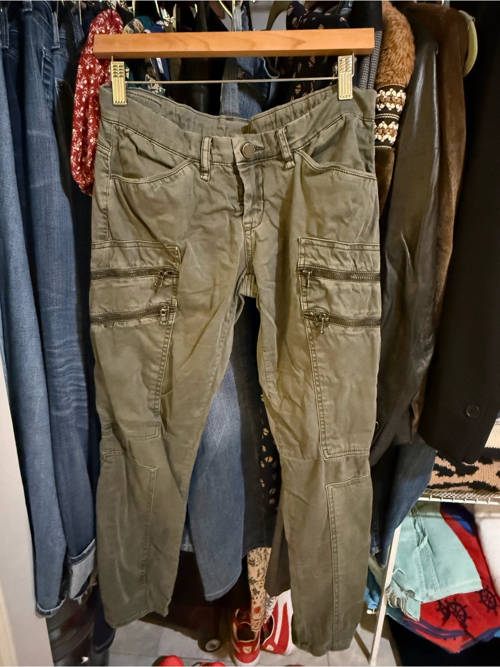 Blank NYC Olive Green Skinny Cargo Jeans